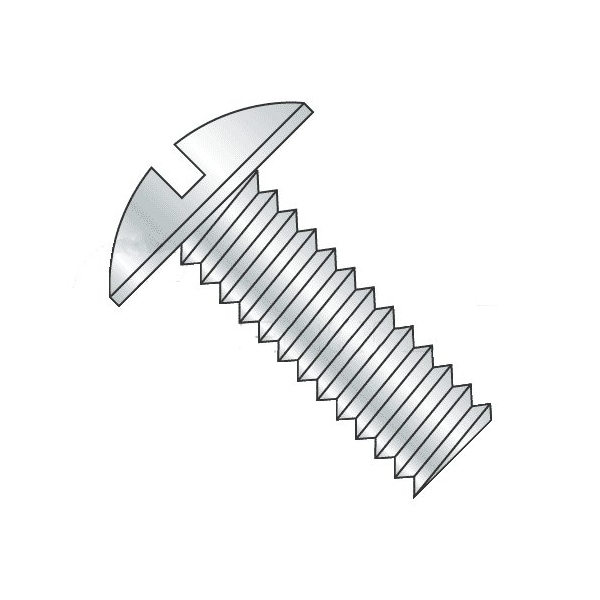Newport Fasteners 5/16"-18 x 1-1/2 in Slotted Truss Machine Screw, Zinc Plated Steel, 100 PK 446318-100 - main